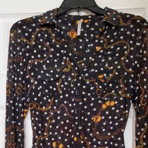 DNA Couture size Small Button Down Collared Top